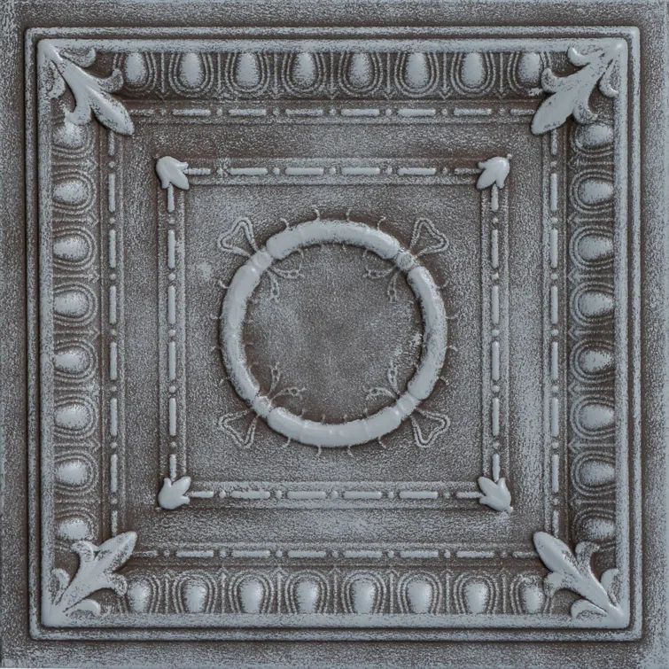 Moss Gray Faux Tin Glue-Up Ceiling Tile 2 x 2 ft