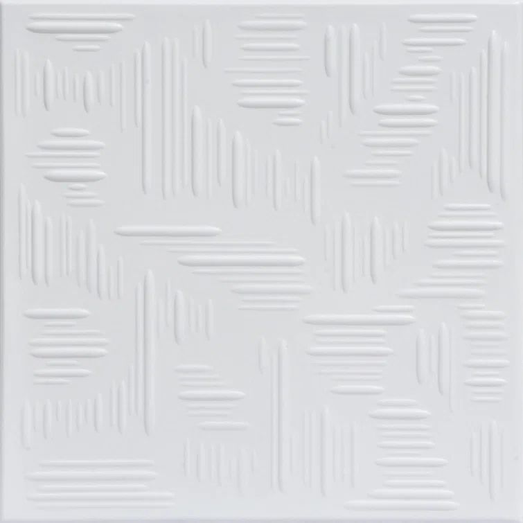 Ultra Pure White Faux Tin Glue-Up Ceiling Tile, 2x2 ft