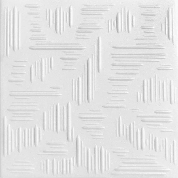 Dove White Faux Tin 2x2 Polystyrene Glue-Up Ceiling Tile