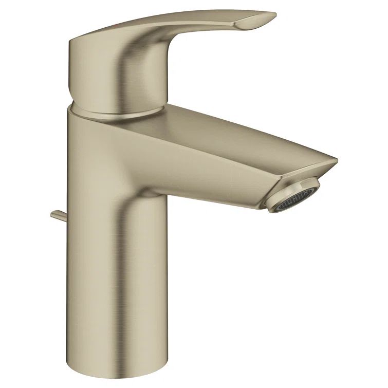 Brushed Nickel Single Hole Bathroom Faucet with Ergonomic Handle