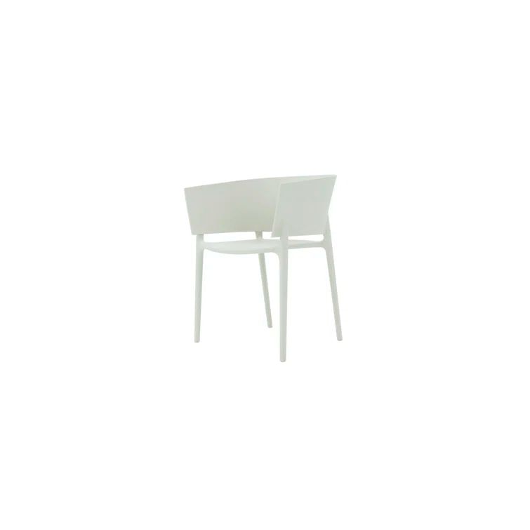 Ecru Matte Polypropylene Modern Dining Armchair by Eugeni Quitllet
