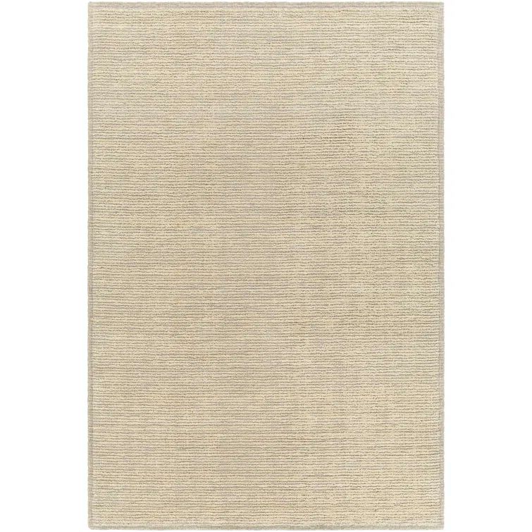 Hand-Knotted Gray Wool Rectangular Easy-Care Area Rug, 2'x3'