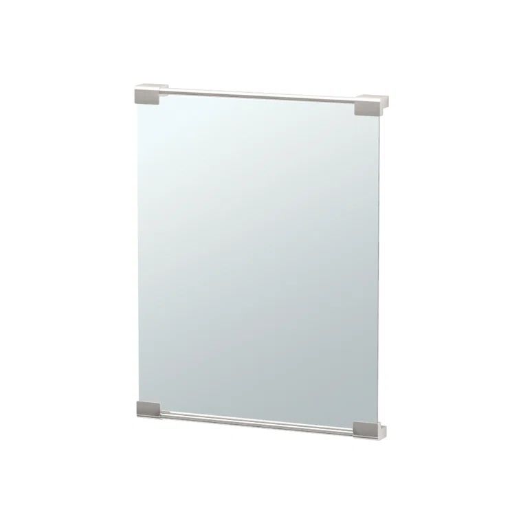 Sleek Rectangular Frameless Vanity Mirror in Brushed Brass