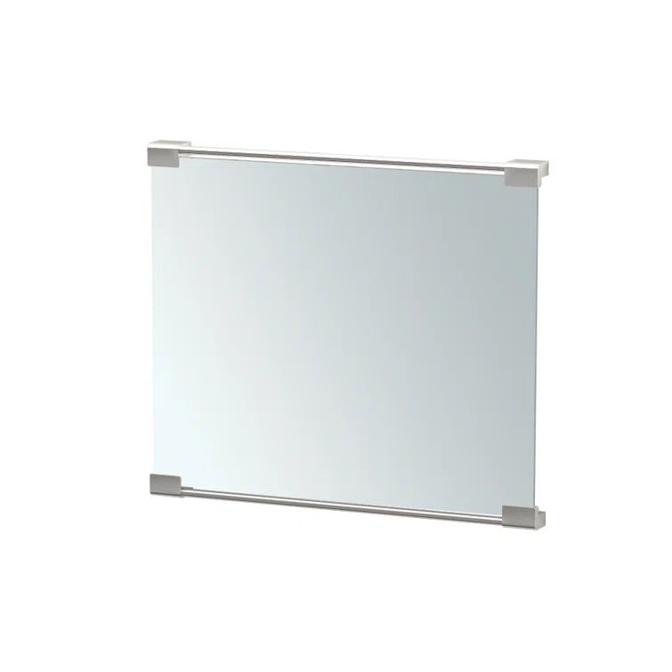 Sleek Satin Nickel Rectangular Wall Mount Vanity Mirror