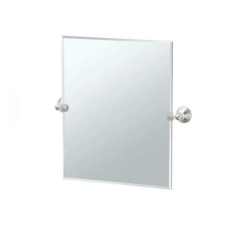 Elegant Frameless Rectangular Vanity Mirror in Polished Chrome