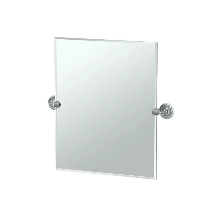 Elegant 24'' Frameless Beveled Glass Vanity Mirror with Chrome Finish