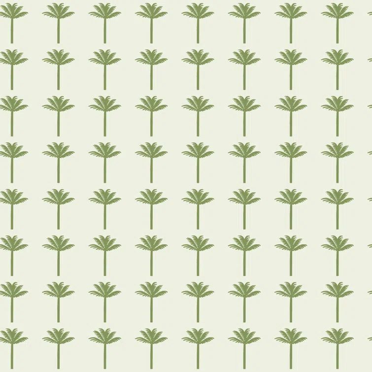 Green Vinyl-Coated Tropical Fern Wallpaper Sample