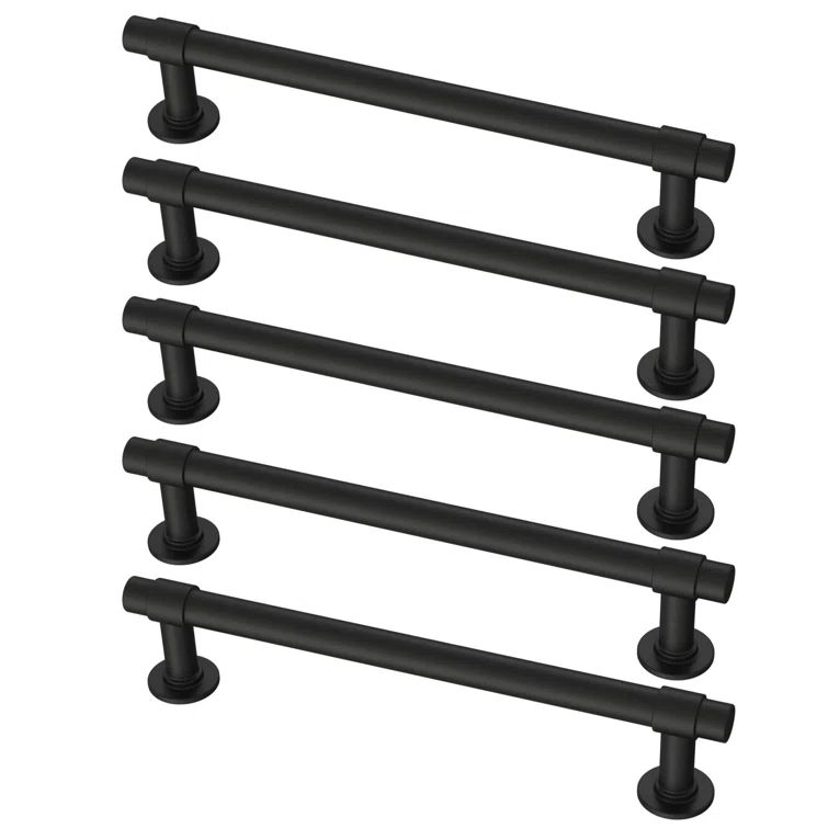 Francisco 3" Matte Black Brass Bar Pulls with Mounting Hardware