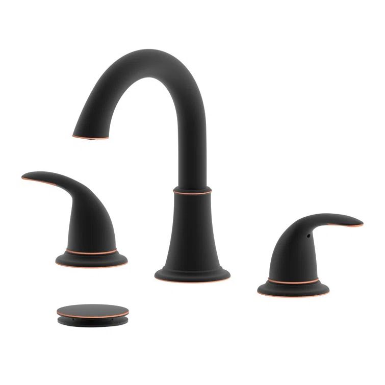 Karmel Oil Rubbed Bronze Double Handle Widespread Bathroom Faucet