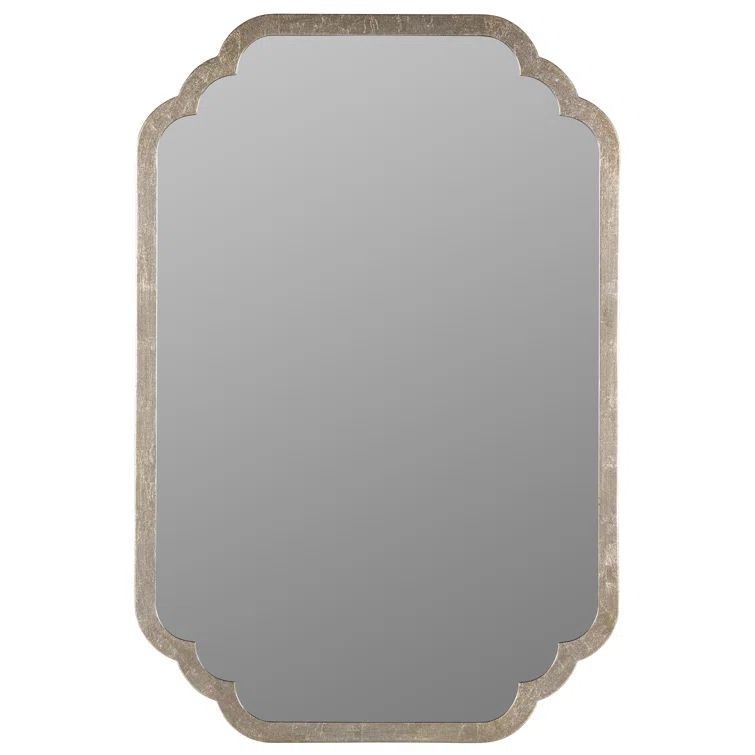 Carol Rectangular Wood & Silver Leaf Vanity Wall Mirror