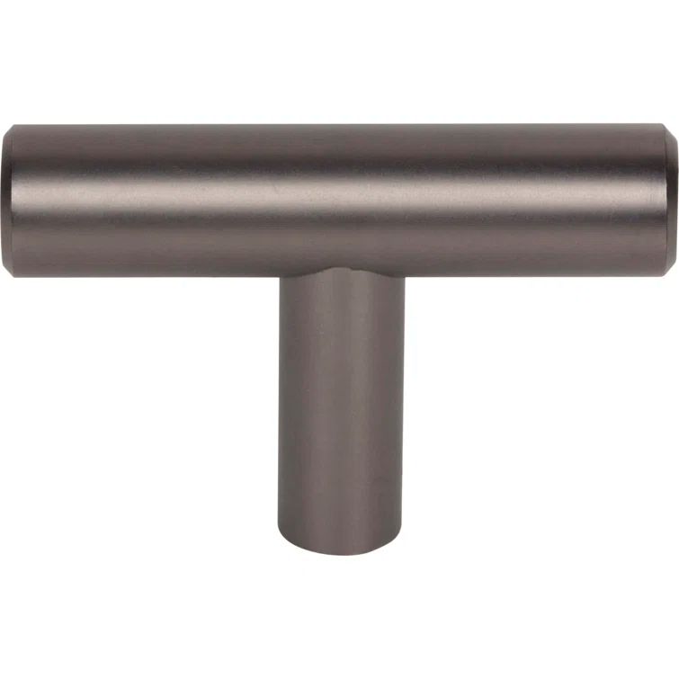 Ash Gray Modern Steel T-Handle Bar Knob with Mounting Hardware