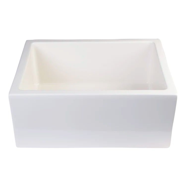 24'' Biscuit Fireclay Farmhouse Apron Single Bowl Sink