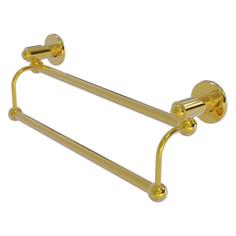 Polished Brass Double Wall Mounted Towel Bar