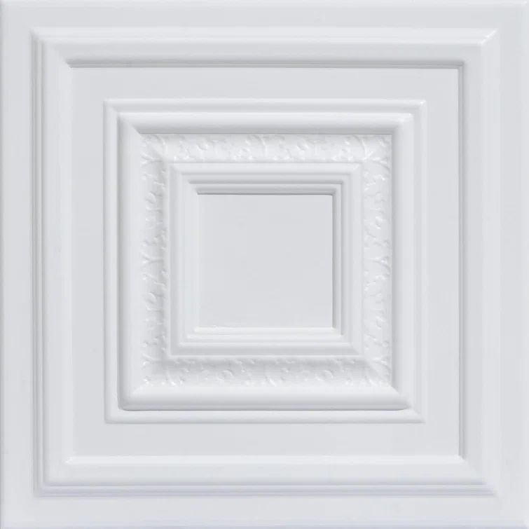 Ultra Pure White Faux Tin Glue-Up Ceiling Tile