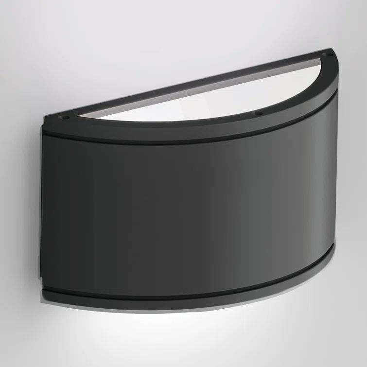 Sleek Black Cylinder Dimmable Outdoor Wall Sconce