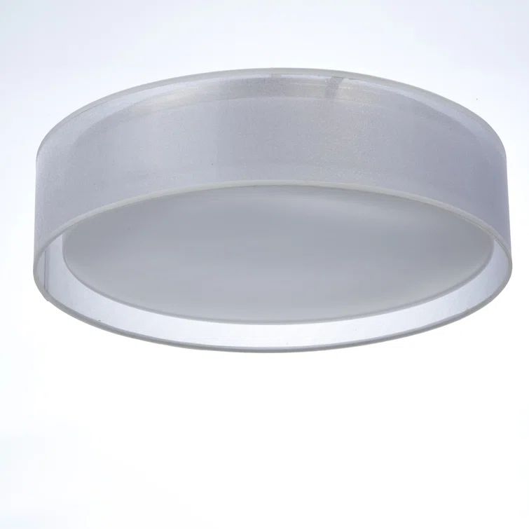 White Organza 16'' LED Flush Mount Ceiling Light with Acrylic Shade