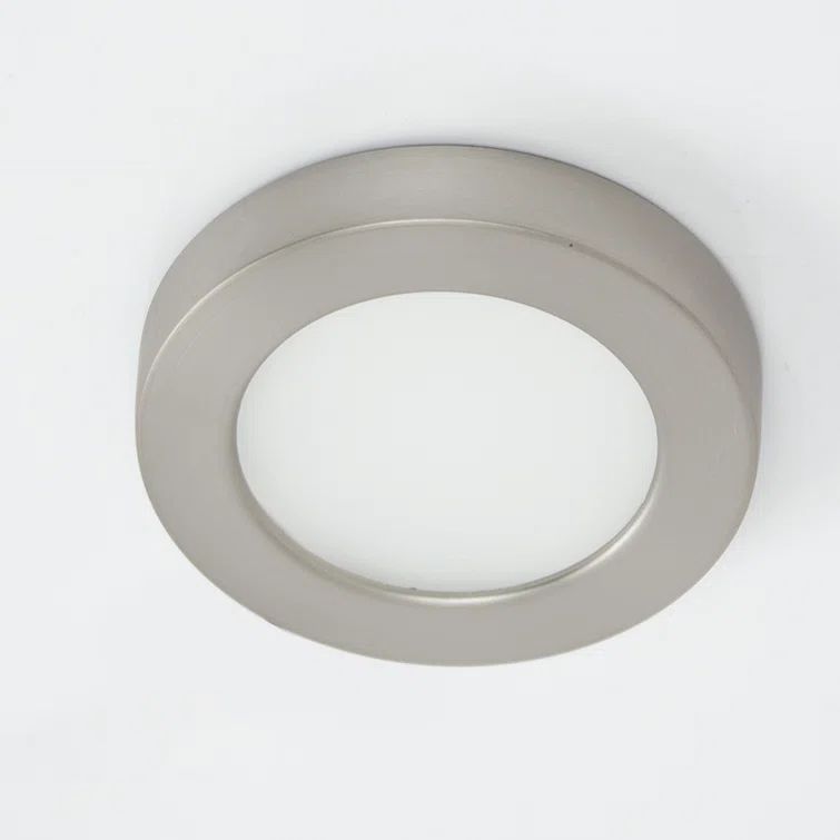 Eco-Friendly Brushed Nickel 3" LED Button Light with Dimmable Feature