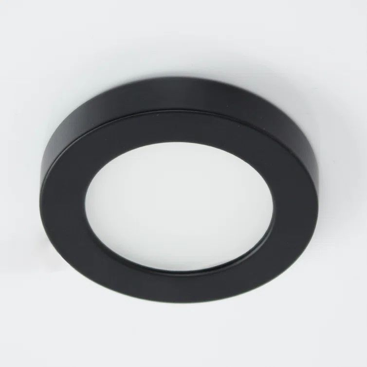 Black 3-Inch Round LED Button Light