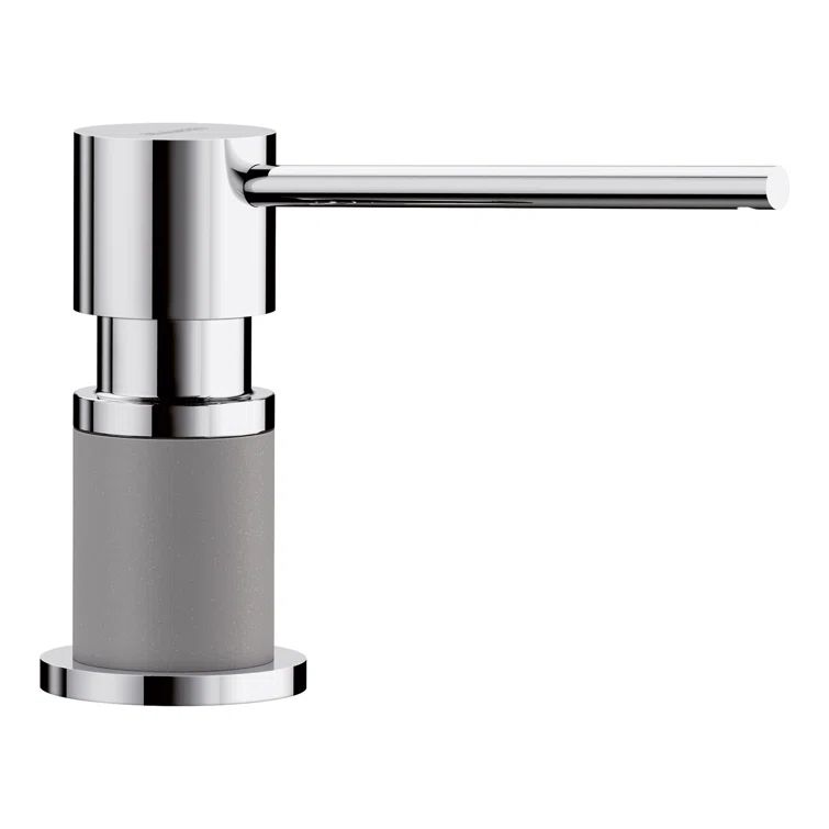 Metallic Gray and Chrome Brass Soap Dispenser
