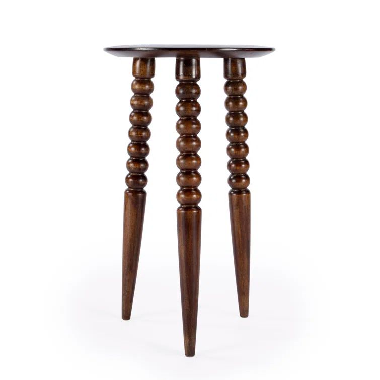 Fluornoy Round Solid Wood Tripod Accent Table