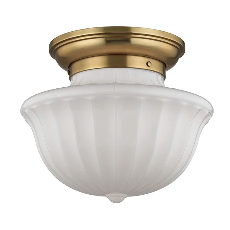 Aged Brass 2-Light Globe Indoor/Outdoor Flush Mount