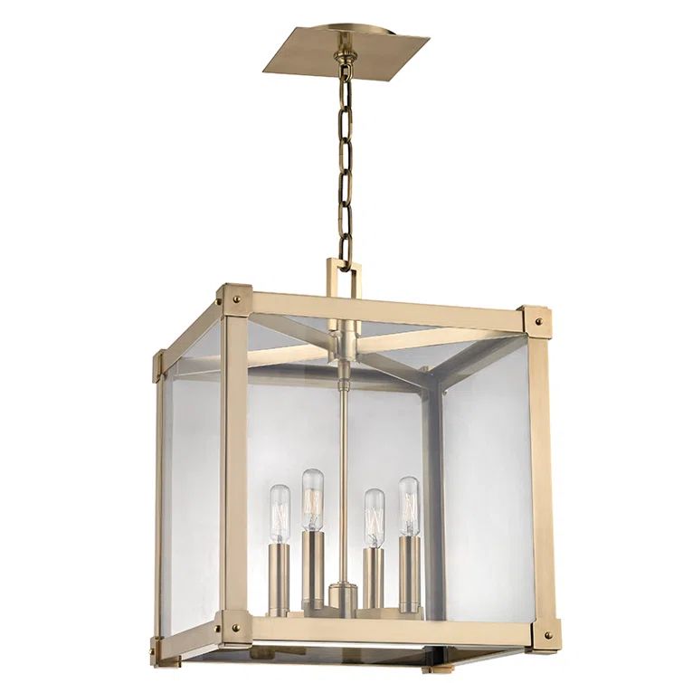 Forsyth Aged Brass 4-Light Pendant with Clear Glass Shades