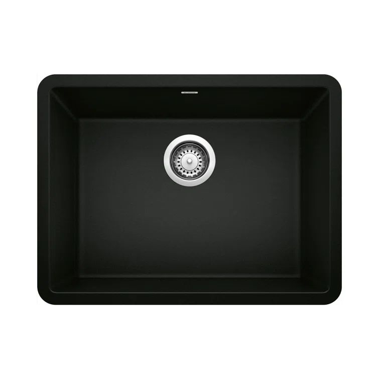Precis Black Granite Composite Single Bowl Undermount Kitchen Sink