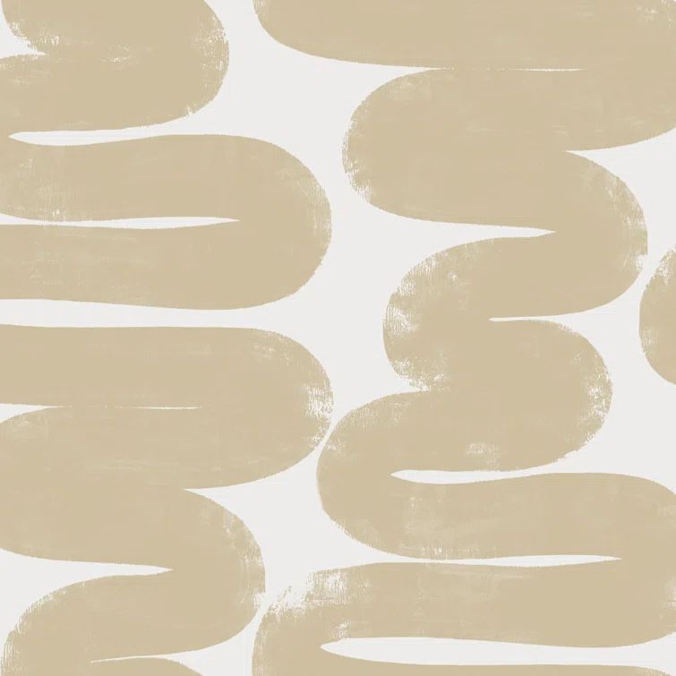 Beige and White Abstract Peel and Stick Wallpaper