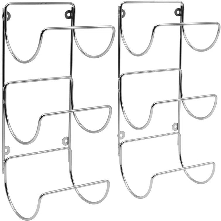 Silver Iron Wall Mounted 6-Bar Towel Rack Set