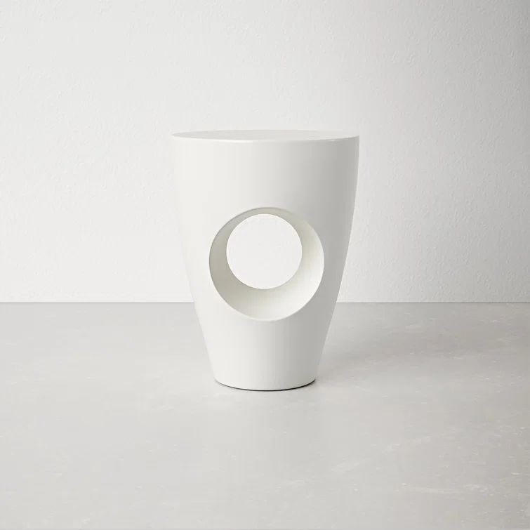Serenity White Round Acrylic Accent Table
