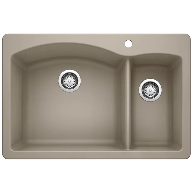 Truffle Stone Double Bowl Drop-In/Undermount Kitchen Sink