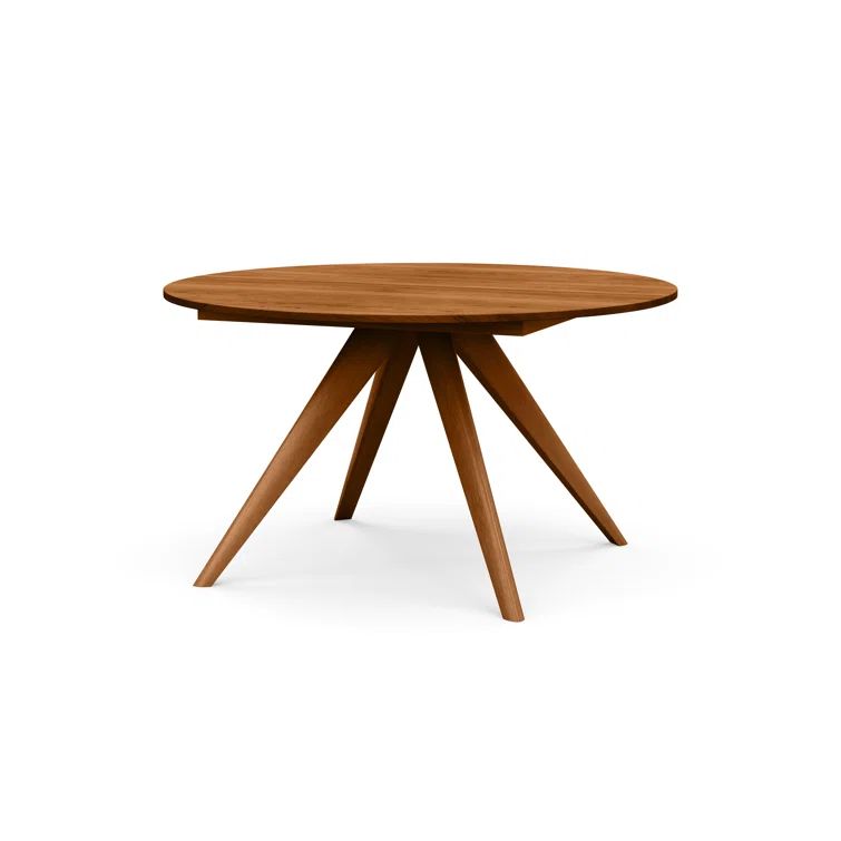 Catalina Round Autumn Cherry Wood Glass Extendable Dining Table