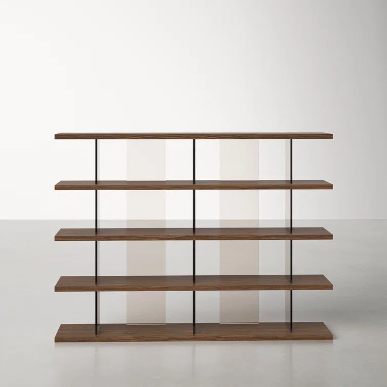 Greenwich Walnut Veneer 78'' Wide Bookcase with Doors