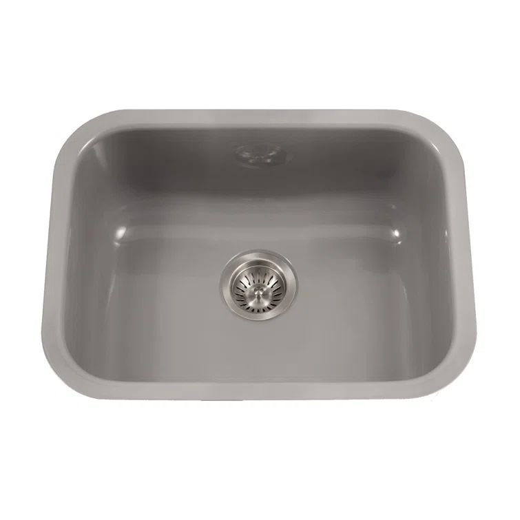 Slate Gray Cast Iron Single Bowl Undermount Kitchen Sink