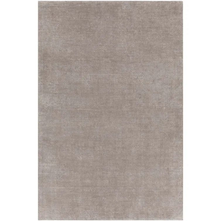 Gray Flat Woven Wool and Synthetic Area Rug, 9' x 13'