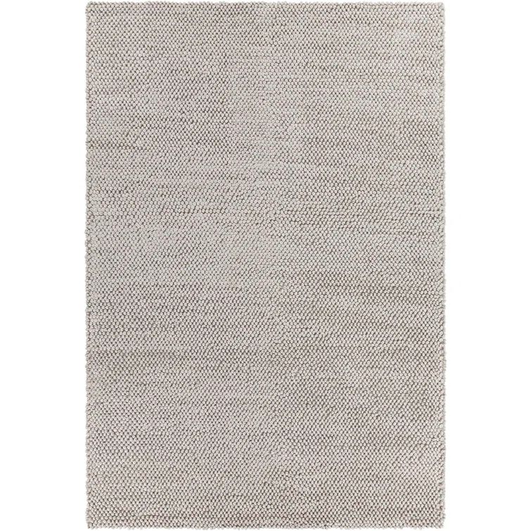 Handmade Burton Gray Wool-Viscose Blend Rectangular Area Rug 9'x13'