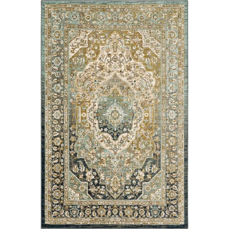 Nore Jadeite Medallion Cotton and Synthetic Area Rug