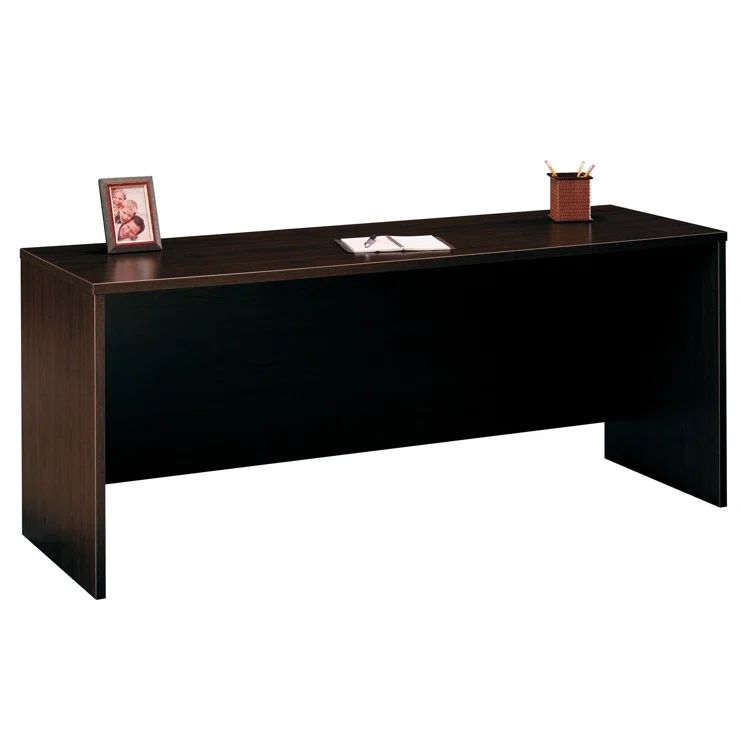 Contemporary Gray-Brown Natural Cherry Home Office Desk with Drawer