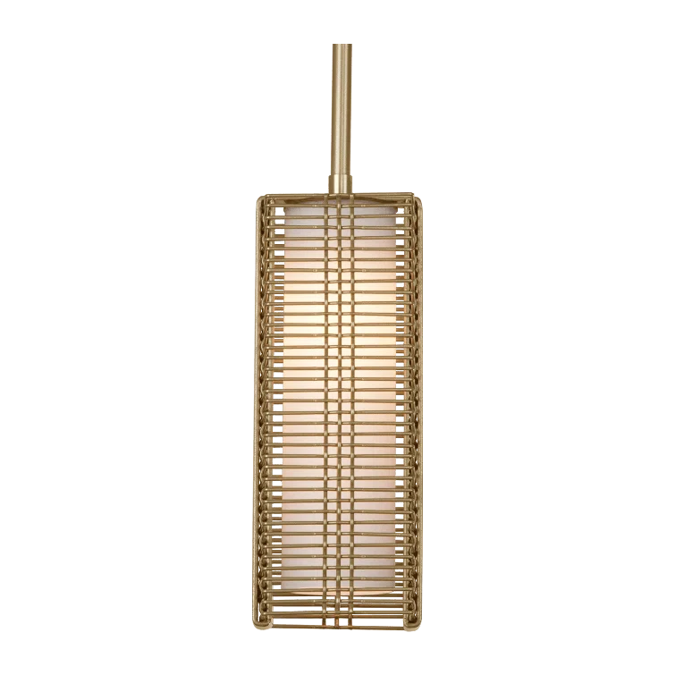 Downtown Mesh Mini Drum LED Pendant in Gilded Brass