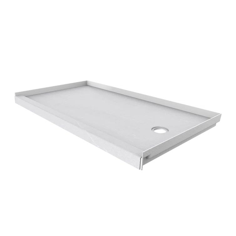 Sea Salt Composite 60" x 30" Rectangular Shower Base with Right-Hand Drain