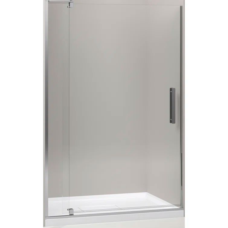 Revel 48'' x 70'' Frameless Pivot Shower Door in Bright Polished Silver