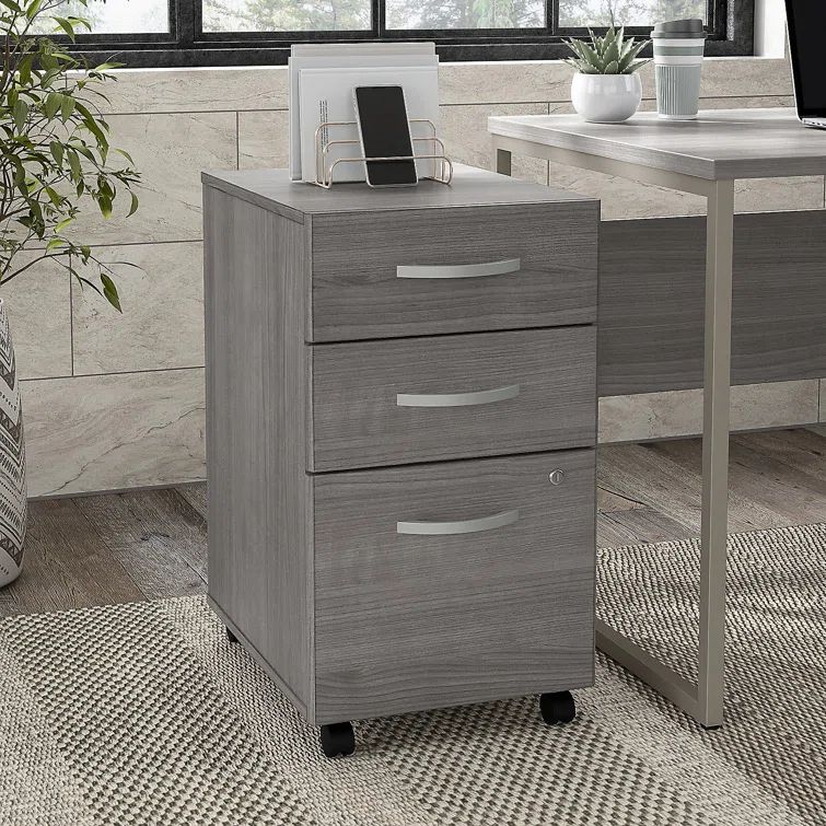 Platinum Gray 3-Drawer Mobile Lockable File Cabinet