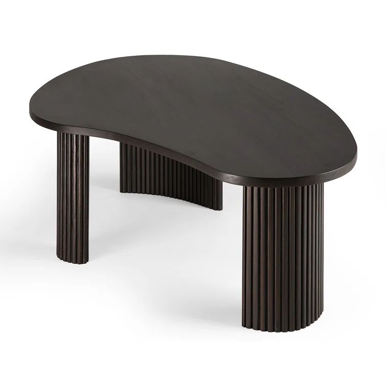 Mahogany Dark Brown Pebble-Shaped Coffee Table