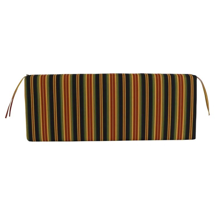 Multicolor Striped Outdoor Polyester Loveseat Cushion