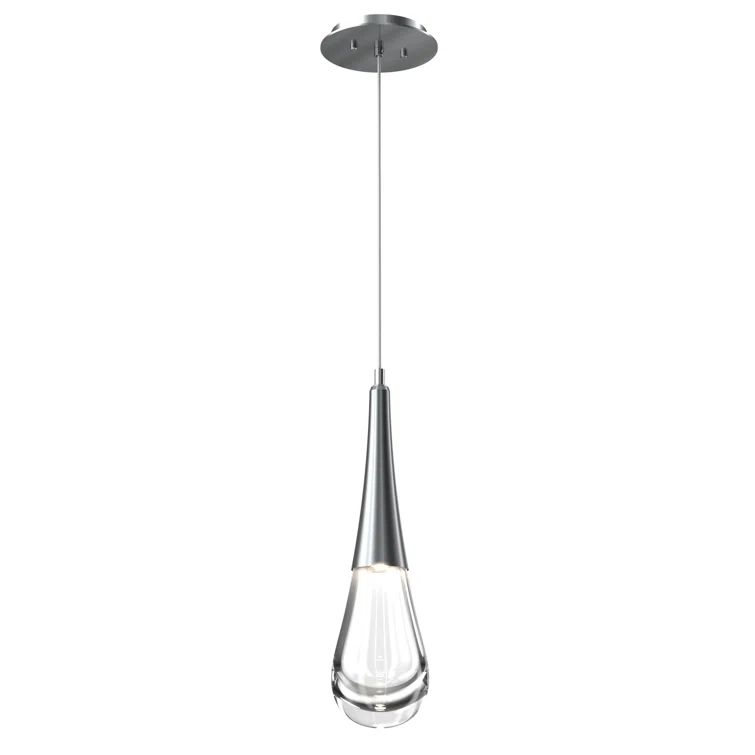 Ethereal Raindrop Mini Pendant in Metallic Beige Silver with LED Light