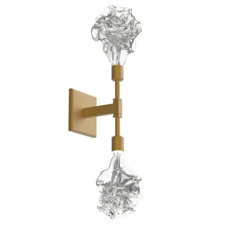 Whimsical Brass Blossom 25" Dimmable Sconce with Artisan Blown Glass