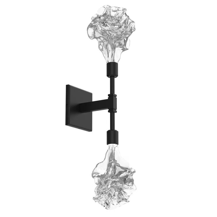 Blossom Artisan Blown Glass Dimmable Black Sconce
