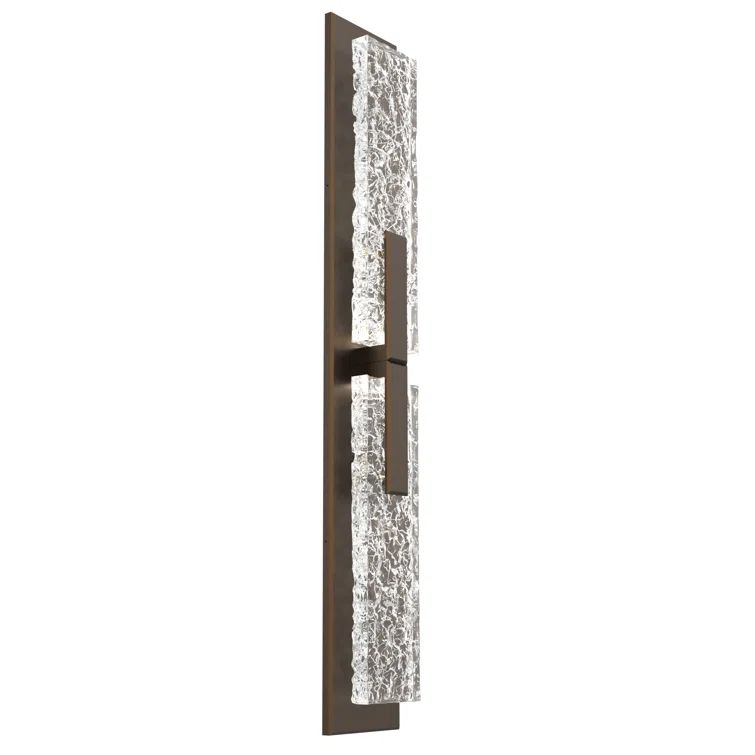 Flat Bronze Tall Dimmable Glass LED Wall Sconce