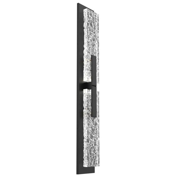 Matte Black Dimmable Glacier Double Wall Sconce