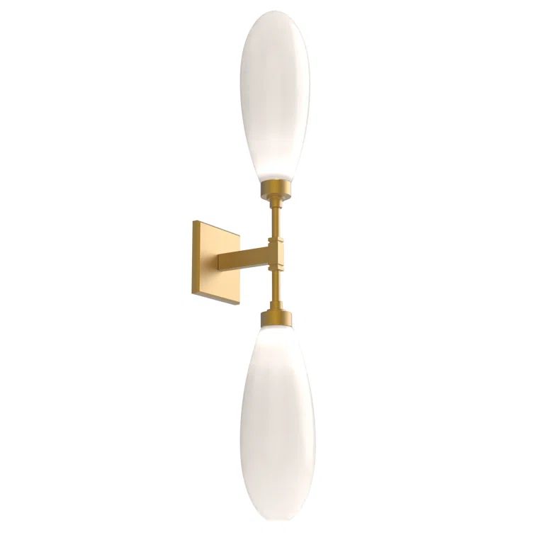 Gilded Brass Double Glass Shade Wall Sconce